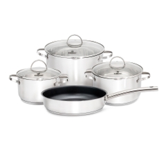 Bộ nồi chảo 4 món Inox 5 lớp đáy Kalpen Lermat L2Pro 18-22-26cm