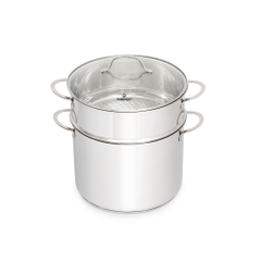 Nồi luộc gà Inox 5 lớp đáy kèm xửng Kalpen L30Pro 30cm