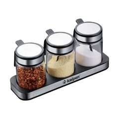 Bộ 3 hộp đựng gia vị thuỷ tinh Kalpen SB2