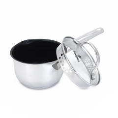 Quánh Inox chống dính 5 lớp đáy miệng rót Kalpen Lermat L14 14cm
