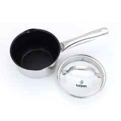 Quánh Inox chống dính 5 lớp đáy miệng rót Kalpen Lermat L14 14cm