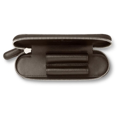 Bao Da 2 Bút Graf Von Faber-Castell Standard Zipper Case Cashmere Dark Brown