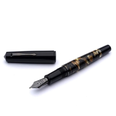 Bút Mực Leonardo Officina Italiana MZG Minimalist Black Lucens Celluloid #8 Nib Limited Edition