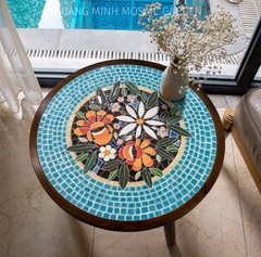 Bàn trà, cafe bằng Gốm Mosaic - Họa tiết Hoa Cỏ Mùa Xuân