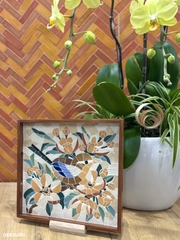 Khay Gốm Mosaic Bát Tràng - Họa Tiết Chim Họa Mi