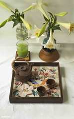 Khay Gốm Mosaic Bát Tràng - Họa Tiết Chim Họa Mi