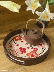 Khay Gốm Mosaic Bát Tràng - Họa Tiết Hoa Anh Đào