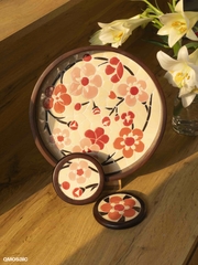 Khay Gốm Mosaic Bát Tràng - Họa Tiết Hoa Anh Đào