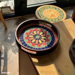 Khay Gốm Mosaic Bát Tràng - Họa Tiết Tâm Giao