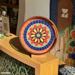 Khay Gốm Mosaic Bát Tràng - Họa Tiết Tâm Giao