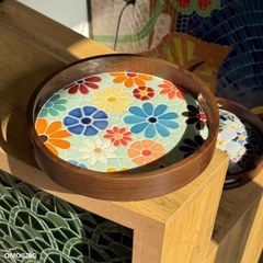 Khay Gốm Mosaic Bát Tràng - Họa Tiết Ngàn Hoa