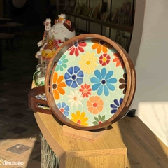 Khay Gốm Mosaic Bát Tràng - Họa Tiết Ngàn Hoa