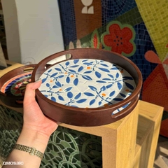 Khay Gốm Mosaic Bát Tràng - Họa Tiết Bình An