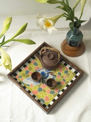 Khay Gốm Mosaic Bát Tràng - Họa Tiết Blue Carpenter Bee