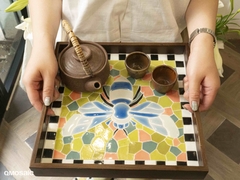 Khay Gốm Mosaic Bát Tràng - Họa Tiết Blue Carpenter Bee