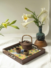 Khay Gốm Mosaic Bát Tràng - Họa Tiết Blue Carpenter Bee