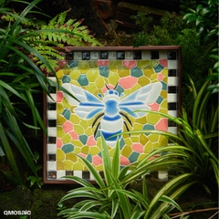 Khay Gốm Mosaic Bát Tràng - Họa Tiết Blue Carpenter Bee