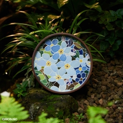 Khay Gốm Mosaic Bát Tràng - Họa Tiết Hoa Lam Tinh