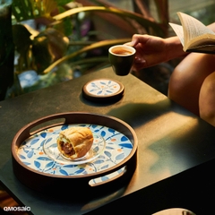 Khay Gốm Mosaic Bát Tràng - Họa Tiết Bình An