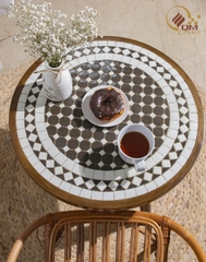 Bàn trà, cafe bằng Gốm Mosaic - Họa tiết Caro