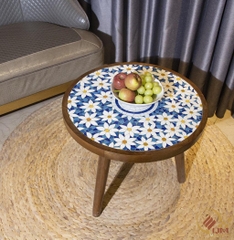 Bàn trà, cafe bằng Gốm Mosaic - Họa tiết Cúc Họa Mi