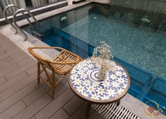 Bàn trà, cafe bằng Gốm Mosaic - Họa tiết Cúc Họa Mi