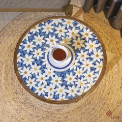 Bàn trà, cafe bằng Gốm Mosaic - Họa tiết Cúc Họa Mi