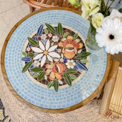 Bàn trà, cafe bằng Gốm Mosaic - Họa tiết Hoa Cỏ Mùa Xuân