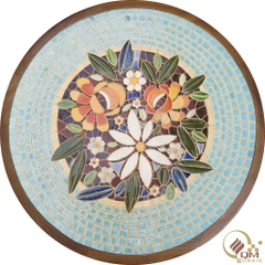 Bàn trà, cafe bằng Gốm Mosaic - Họa tiết Hoa Cỏ Mùa Xuân