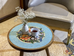 Bàn trà, cafe bằng Gốm Mosaic - Họa tiết Hoa Cỏ Mùa Xuân