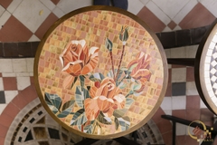 Bàn trà, cafe bằng Gốm Mosaic - Họa tiết Hoa Hồng