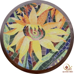 Bàn trà, cafe bằng Gốm Mosaic - Họa tiết Hoa Mặt Trời