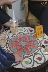 Bàn trà, cafe bằng Gốm Mosaic - Họa tiết Olive