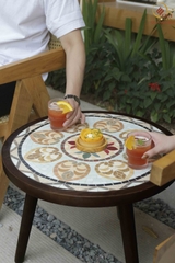 Bàn trà, cafe bằng Gốm Mosaic - Họa tiết Diệp Đề