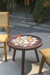 Bàn trà, cafe bằng Gốm Mosaic - Họa tiết Thảo Hoa