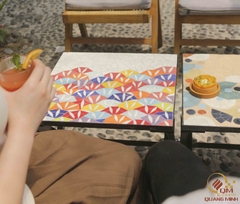 Bàn trà, cafe bằng Gốm Mosaic - Họa tiết Cát Tường