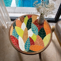 Bàn trà, cafe bằng Gốm Mosaic - Họa tiết Sắc Thu