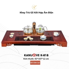 Bộ Bàn Trà Ấm Điện Chính Hãng Kamjove K-818 (Gỗ Cẩm Lai)