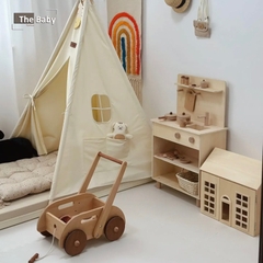 Xe đẩy gỗ và đồ chơi tư duy cao cấp / Wooden trolley