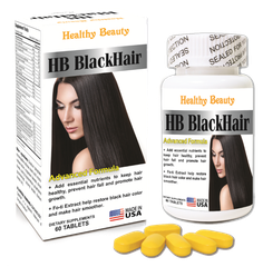 Thực phẩm chức năng Viên uống HB Black Hair Healthy Beauty - Giúp tóc đen mượt ( Hộp to)