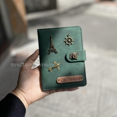 Ví Đựng Passport Xanh Rêu Retro