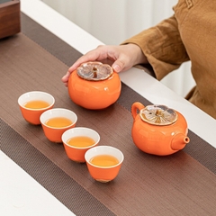 BỘ ẤM TRÀ HÌNH QUẢ HỒNG