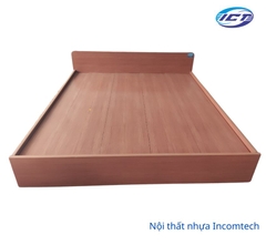 Giường ngủ nhựa màu gỗ đỏ 1.8*2m