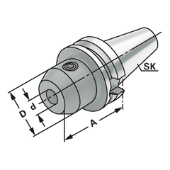 Bầu kẹp dao phay ngón BT40-18-100