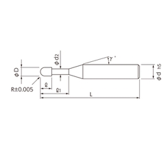 Dao phay cầu R0.6x6/8/10/12- NS Tool MRBH230 - Gia công sau nhiệt