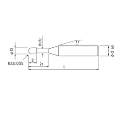Dao phay cầu R0.5x4- NS Tool MRBH230 - Gia công sau nhiệt