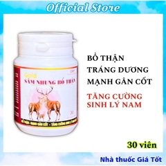 Sâm Nhung Bổ Thận TW3 Gold Giúp Bổ Thận Tráng Dương, Tăng Cường Sinh Lý Nam - Hộp 30 Viên