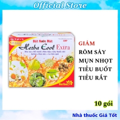 Bột Nước Mát HERBA COOL EXTRA Hỗ Trợ Thanh Nhiệt, Giải Độc, Lợi Tiểu Hộp 10 Gói