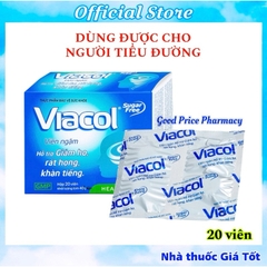 Viên Ngậm Viacol Không Đường Hỗ Trợ Giảm Ho, Rát Họng, Khản Tiếng