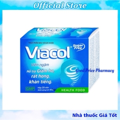 Viên Ngậm Viacol Không Đường Hỗ Trợ Giảm Ho, Rát Họng, Khản Tiếng